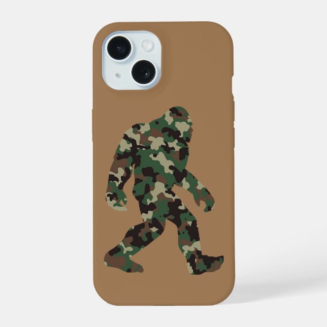 Bigfoot Sasquatch Camo iPhone 15 Case (Back)