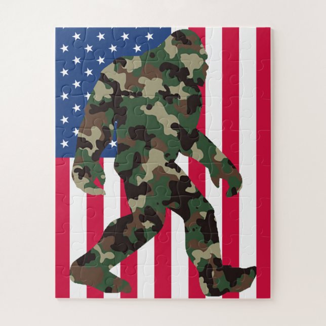 Bigfoot Sasquatch Camo Jigsaw Puzzle (Vertical)