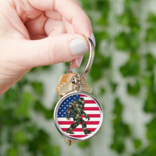 Bigfoot Sasquatch Camo Key Ring