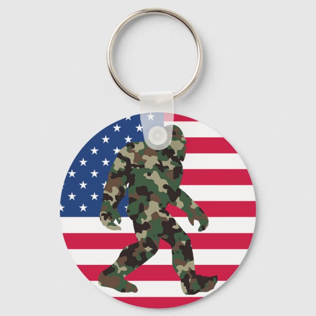 Bigfoot Sasquatch Camo  Key Ring (Front)