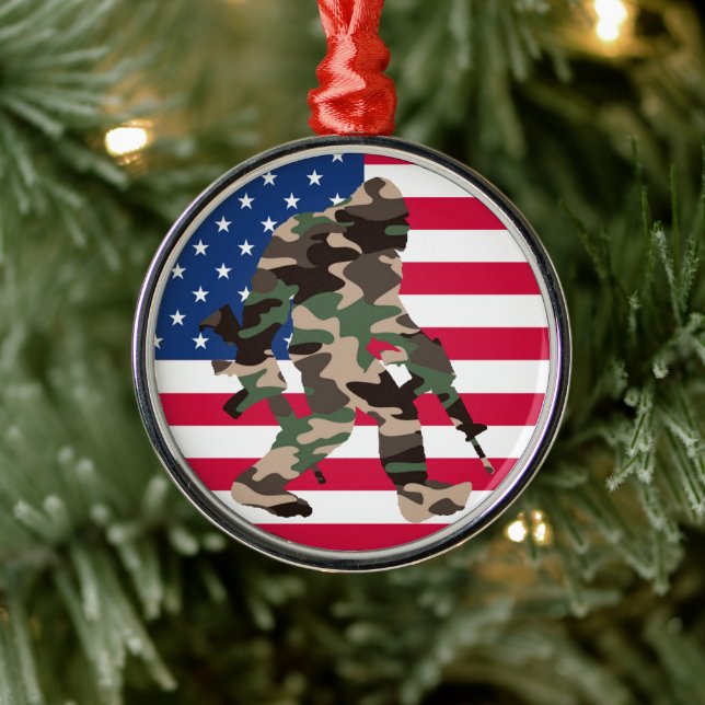 Bigfoot Sasquatch Camo  Metal Tree Decoration (Tree)