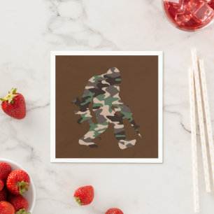 Bigfoot Sasquatch Camo  Napkin