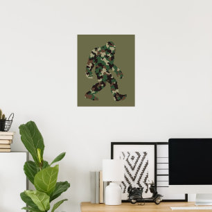 Bigfoot Sasquatch Camo Poster