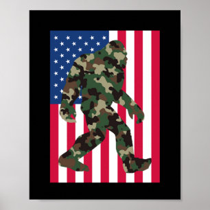 Bigfoot Sasquatch Camo Poster