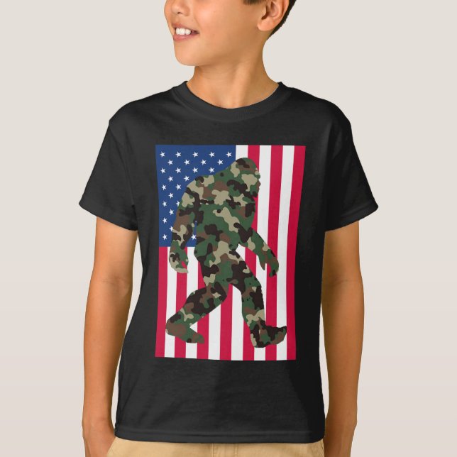 Bigfoot Sasquatch Camo       T-Shirt (Front)
