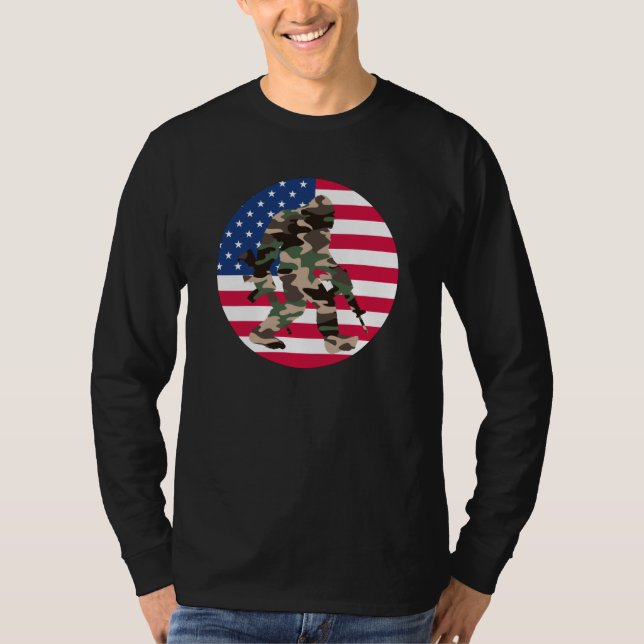 Bigfoot Sasquatch Camo  T-Shirt (Front)