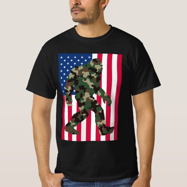 Bigfoot Sasquatch Camo     T-Shirt (Front)