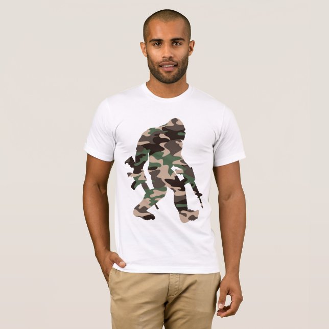 Bigfoot Sasquatch Camo T-Shirt (Front Full)