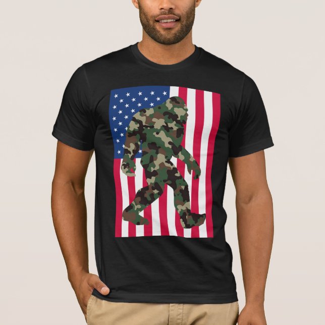 Bigfoot Sasquatch Camo   T-Shirt (Front)