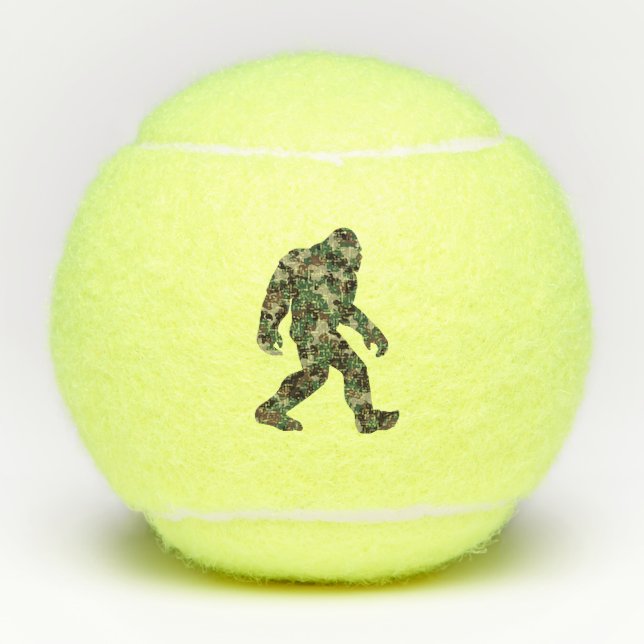 Bigfoot Sasquatch Camo Tennis Balls (Front)