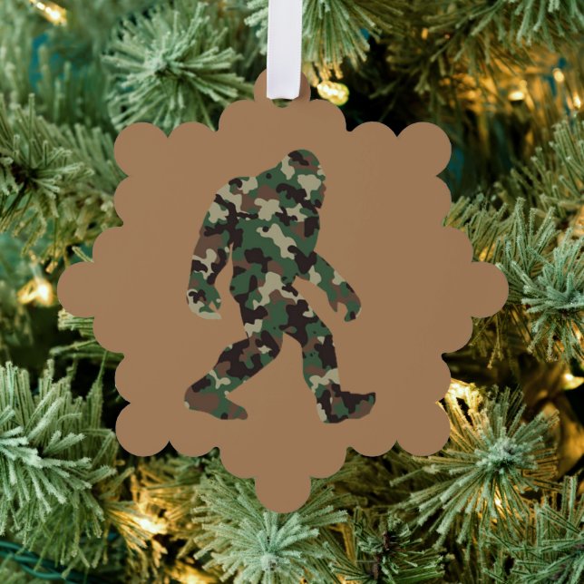 Bigfoot Sasquatch Camo Tree Decoration Card (Insitu (Tree))