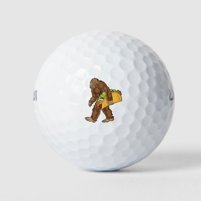 Bigfoot Sasquatch Carrying Taco Golf Balls Zazzle.co.uk