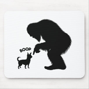 Bigfoot Sasquatch Chihuahua Nose Boop Mouse Mat