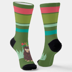 Bigfoot Sasquatch Christmas Crew Socks