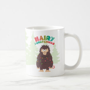 Bigfoot Sasquatch Christmas Flat Holiday Card Coffee Mug