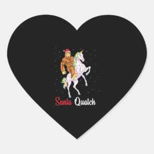 Bigfoot Sasquatch Christmas Santa Quatch Yeti Unic Heart Sticker