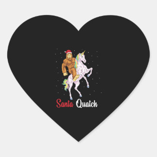 Bigfoot Sasquatch Christmas Santa Quatch Yeti Unic Heart Sticker