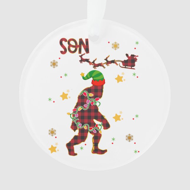 Bigfoot Sasquatch Christmas Son Family  Ornament (Front)