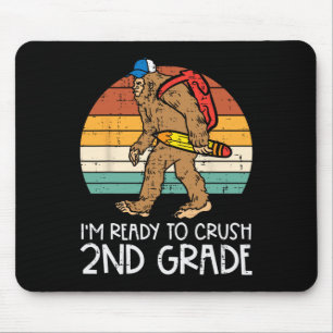 Bigfoot Sasquatch Crush 2nd Grade Second First Day Mouse Mat