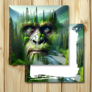 Bigfoot Sasquatch Double Exposure with Forest