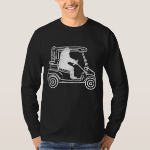 Bigfoot Sasquatch Driving Golf Cart Funny Golfing  T-Shirt