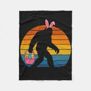 Bigfoot Sasquatch Easter Bunny Egg Hunt Funny Men Fleece Blanket
