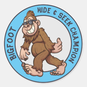 Bigfoot   Sasquatch (Editable) Classic Round Stick Sticker