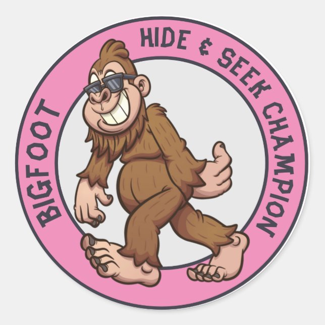 Bigfoot | Sasquatch (Editable) Classic Round Sticker (Front)