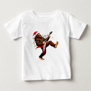 Bigfoot Sasquatch Electric Guitar Christmas 2026 Baby T-Shirt