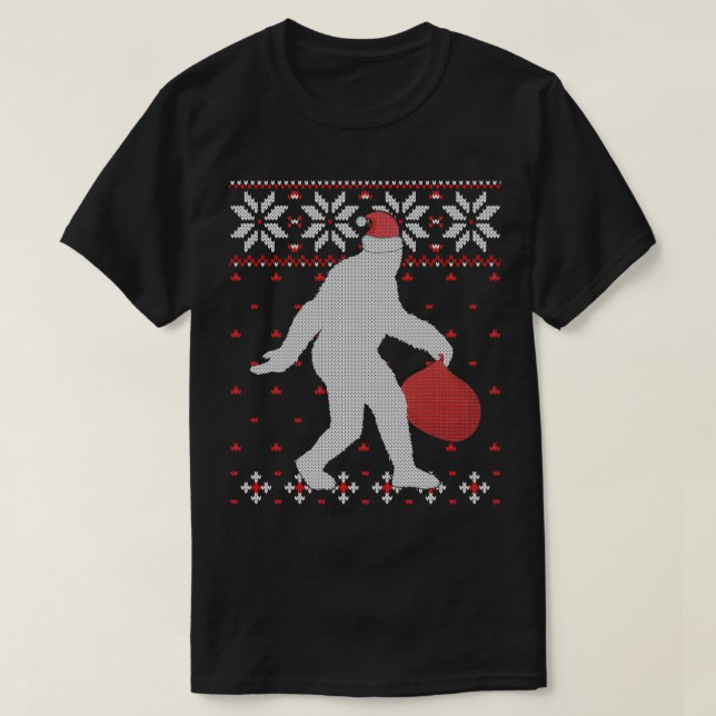 Bigfoot Sasquatch Family Matching Ugly Christmas S T-Shirt (Design Front)