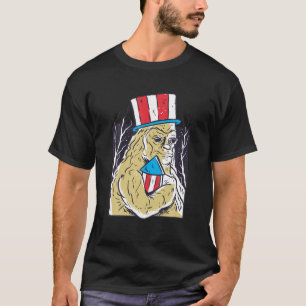 Bigfoot Sasquatch Firecracker American USA Funny 4 T-Shirt
