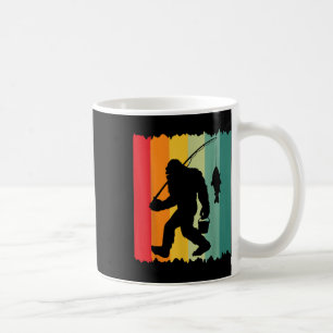 Bigfoot Sasquatch Fisherman Fishing Vintage Dad Fa Coffee Mug