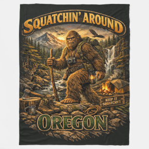 Bigfoot Sasquatch Fleece Blanket