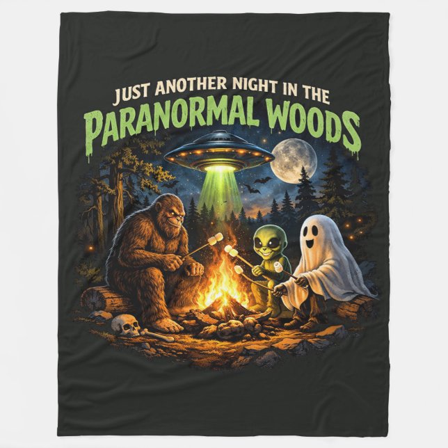 Bigfoot Sasquatch Fleece Blanket (Front)