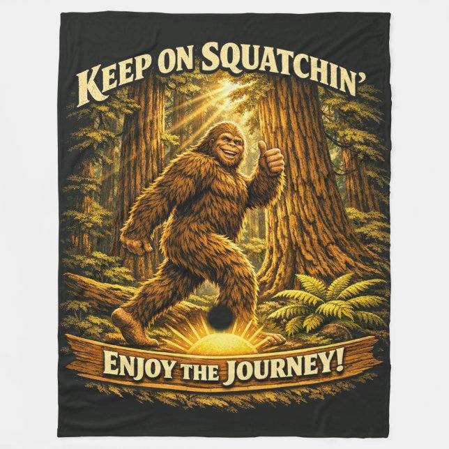 Bigfoot Sasquatch Fleece Blanket (Front)