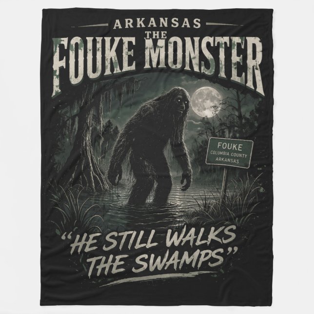 Bigfoot Sasquatch Fleece Blanket (Front)