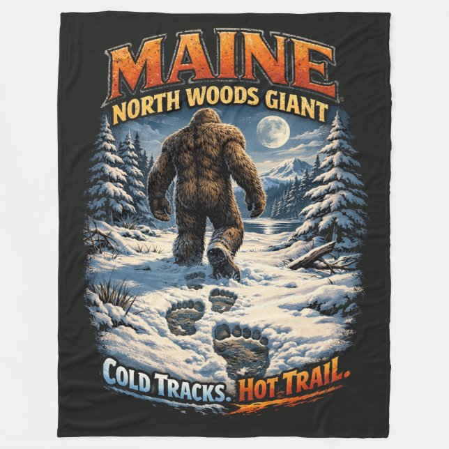 Bigfoot Sasquatch Fleece Blanket (Front)