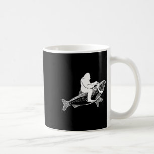 Bigfoot Sasquatch Fly Fishing Trout Fisherman Vint Coffee Mug