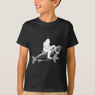 Bigfoot Sasquatch Fly Fishing Trout Fisherman Vint T-Shirt