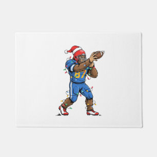 Bigfoot Sasquatch Football Christmas 2026 Holiday Doormat