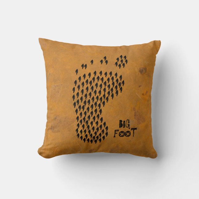 bigfoot,sasquatch,footprint,skunk+ape,Throw Pillow (Front)