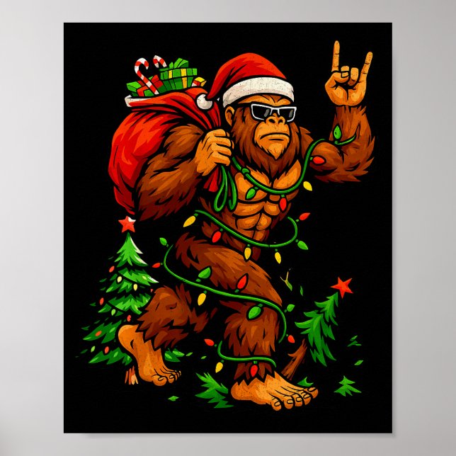 Bigfoot Sasquatch For Men Grandpa Boys Kids Christ Poster (Front)