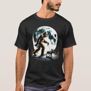 Bigfoot Sasquatch French Bulldog Walking Dog T-Shirt