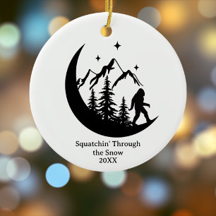 BigFoot Sasquatch Funny Outdoors Nature Custom Ceramic Tree Decoration