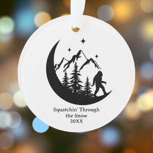 BigFoot Sasquatch Funny Outdoors Nature Custom Ornament