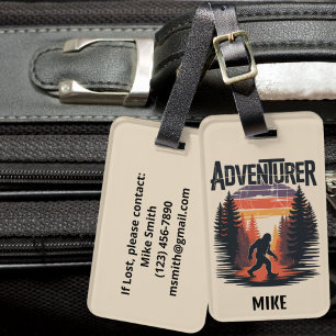 BigFoot Sasquatch Funny squatchy Forest Vintage Luggage Tag