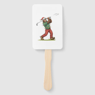 Bigfoot Sasquatch Golf Christmas 2026 Holiday   Hand Fan
