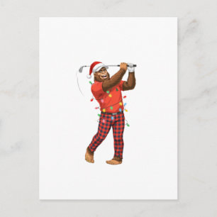 Bigfoot Sasquatch Golf Christmas 2026 Holiday Spor Invitation Postcard