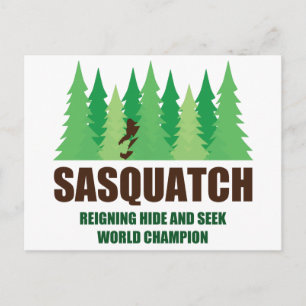Bigfoot Sasquatch Hide and Seek World Champion Postcard