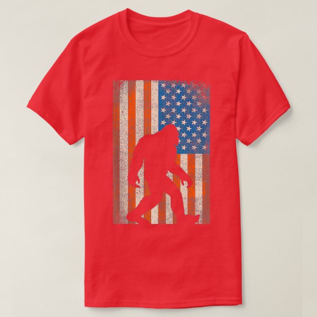 Bigfoot Sasquatch I Believe Tshirt Patriot America (Design Front)